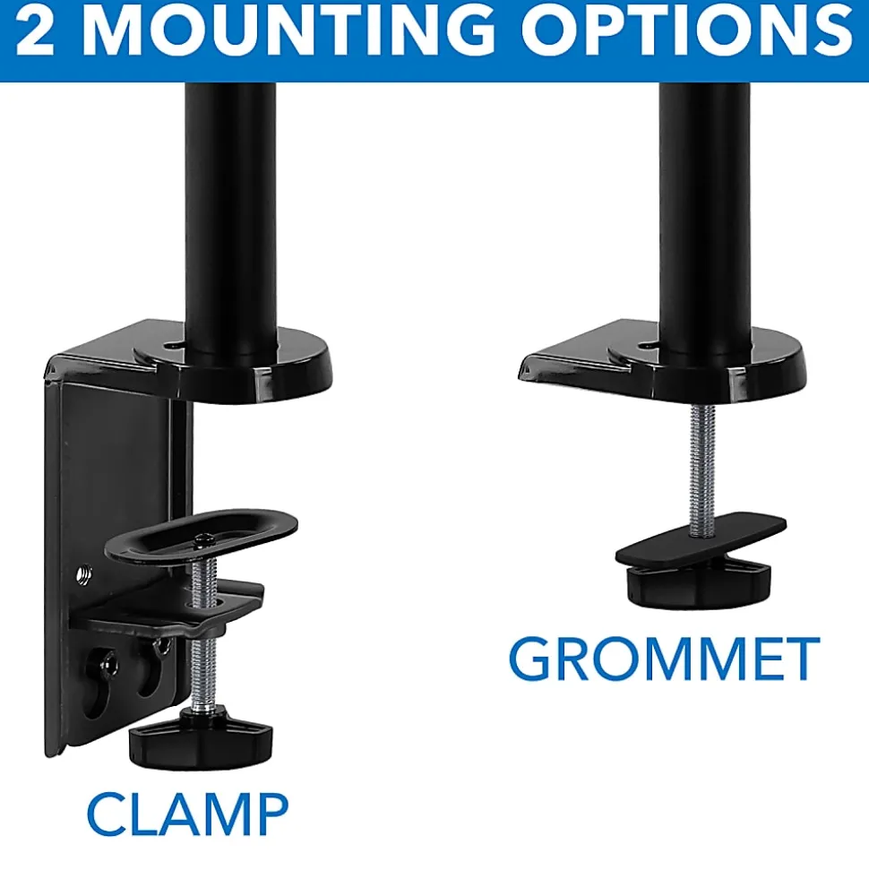 Mount-It! MI-4761 Single Monitor Arm Desk Mount, 16"H x 6"W x 4.8"D, Black