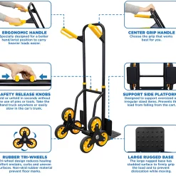 Mount-It! MI-913 Stair Climber Hand Truck And Dolly, 43