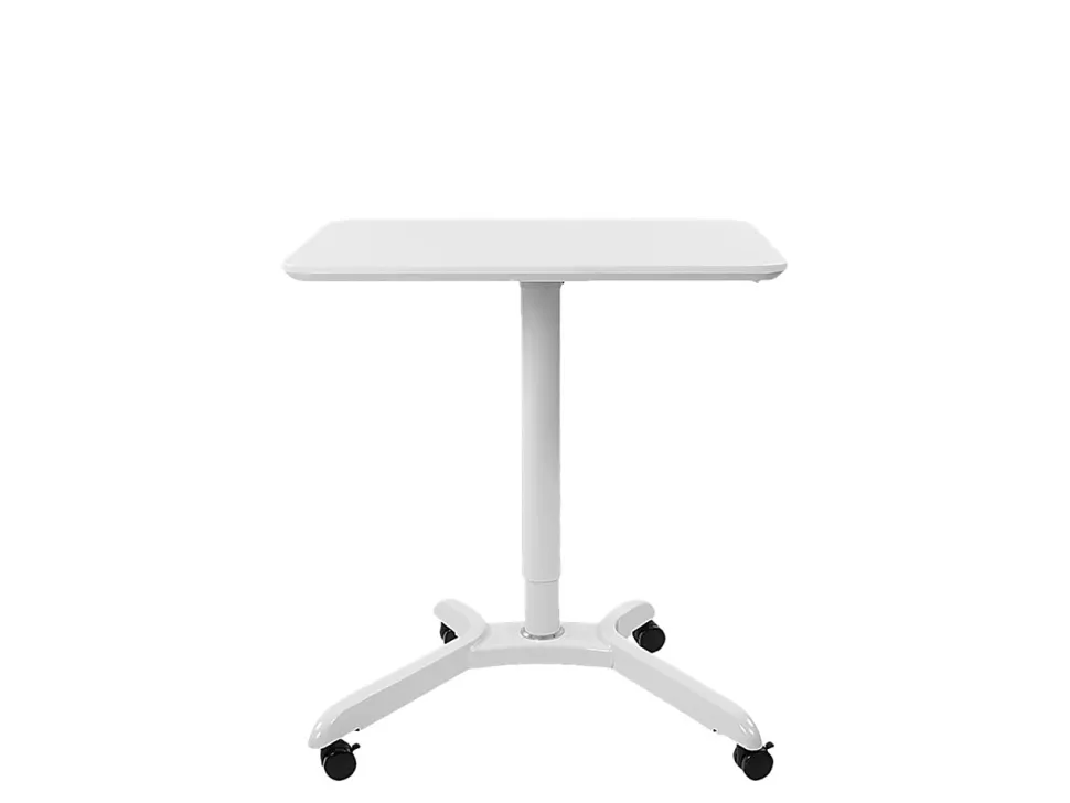 Mount-It! MI-7975 Standing Mobile Laptop Cart Workstation, 29-15/16”H x 28”W x 21-1/8”D, White