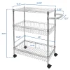 Mount-It! MI-7860 3-Tier Rolling Utility Cart, 32-1/2”H x 23-5/16”W x 13-1/2”D, Silver