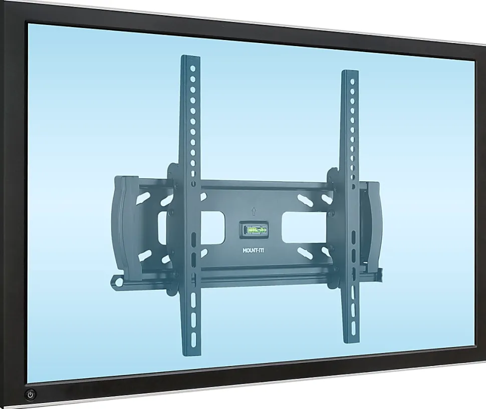 Mount-It! MI-2244T Lockable Anti-Theft TV Wall Mount, 7"H x 21"W x 2"D, Black