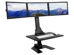 Mount-It! MI-7983 Triple-Monitor Electric Standing Desk Riser, Black