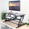 Mount-It! MI-7926 36.2"W Standing Desk Converter With Gas Spring Riser, Black