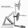 Mount-It! MI-7904 36"W Stand-Up Workstation With Dual-Monitor Mount, Silver