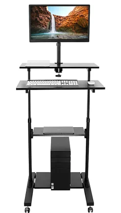 Mount-It! Mobile Computer Workstation With Monitor Mount, 54