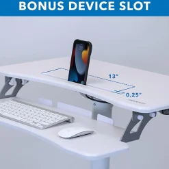 Mount-It! Mobile Sit-Stand Computer Workstation, 43-5/16"H x 28"W x 23"D, White