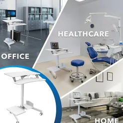 Mount-It! Mobile Sit-Stand Computer Workstation, 43-5/16