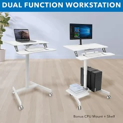 Mount-It! Mobile Sit-Stand Computer Workstation, 43-5/16