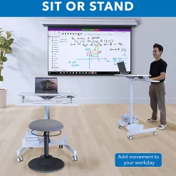 Mount-It! Mobile Sit-Stand Computer Workstation, 43-5/16