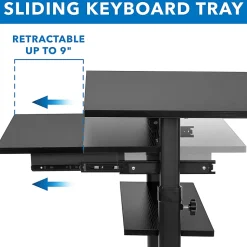 Mount-It! Mobile Standing Desk Workstation With Retractable Keyboard, 55