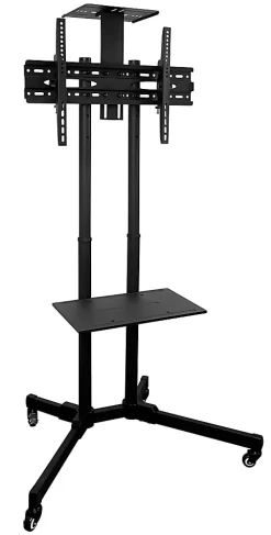 Mount-It! Mobile TV Stand With Rolling Casters And Shelf For 37” - 70” Displays, 70