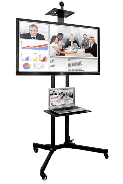 Mount-It! Mobile TV Stand With Rolling Casters And Shelf For 37” - 70” Displays, 70