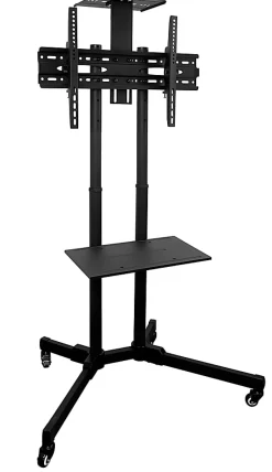 Mount-It! Mobile TV Stand With Rolling Casters And Shelf For 37” - 70” Displays, 70
