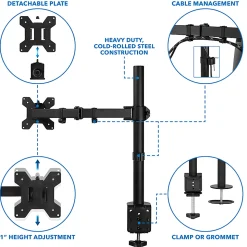 Mount-It! Monitor Arm Desk Mount, Black, MI-2751
