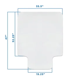 Mount-It! Plastic Desk Chair Mat For Hardwood Floor, 47” x 35.5”, Clear