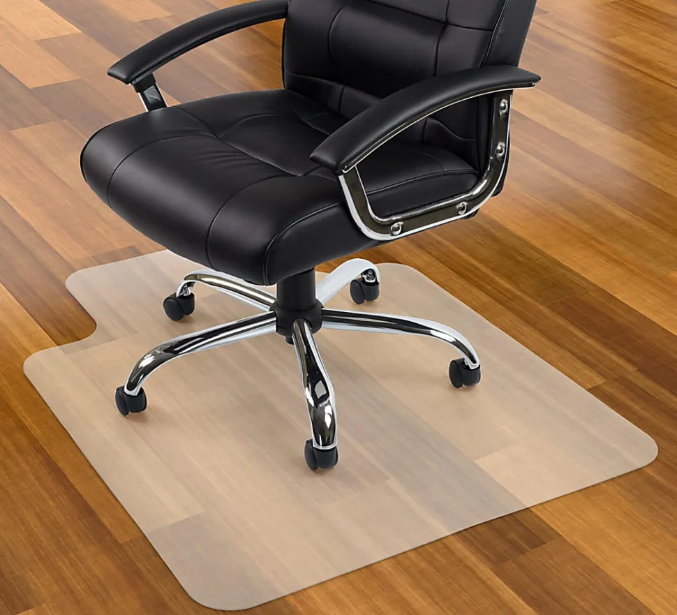 Mount-It! Plastic Desk Chair Mat For Hardwood Floor, 47” x 35.5”, Clear
