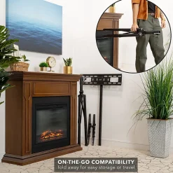 Mount-It! Portable TV Tripod Stand For 37” - 70” Displays, Black