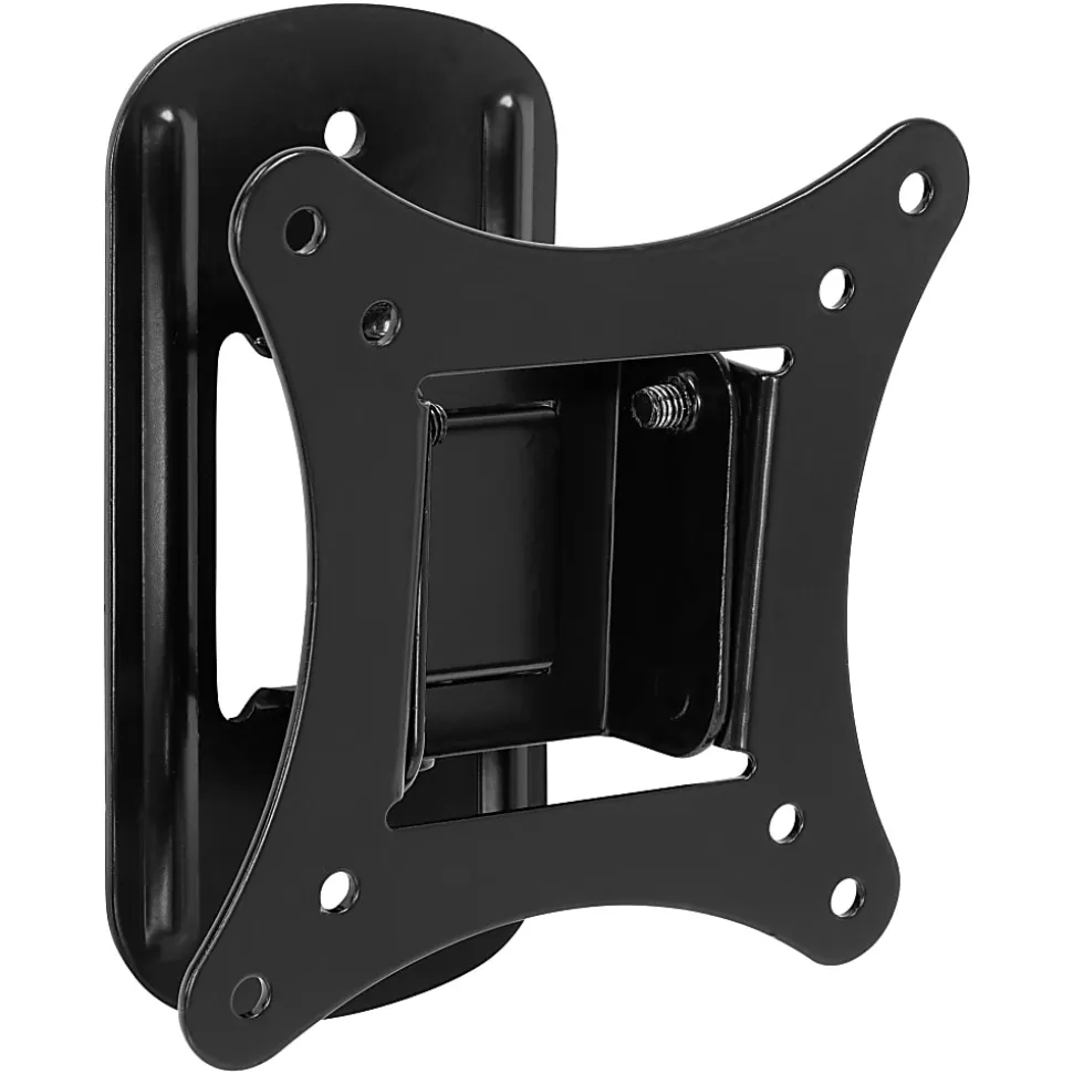 Mount-It! Single Stud Tilt And Swivel TV Wall Mount For Screens Up To 32", 2-3/4”H x 5”W x 6”D, Black