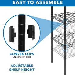 Mount-It! Stainless-Steel Adjustable Shelving Unit, 5-Tiers, 48-1/2