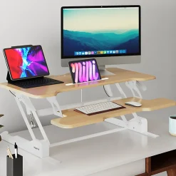 Mount-It! Standing Desk Converter With Adjustable Height And 38