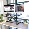 Mount-It! Standing Desk Converter With Adjustable Height, Black