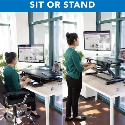 Mount-It! Standing Desk Converter With Adjustable Height, Black
