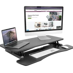 Mount-It! Standing Desk Converter With Adjustable Height, Black