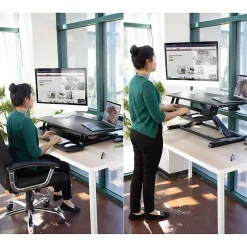 Mount-It! Standing Desk Converter With Adjustable Height, Black
