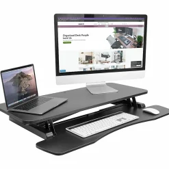 Mount-It! Standing Desk Converter With Adjustable Height, Black