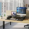 Mount-It! Standing Desk Converter With Adjustable Height And 38"W Desktop, Black