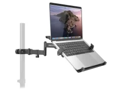 Mount-It! Steel Pole Mount 15.6" Laptop Holder, 6-1/2”H x 11-3/4”W x 13”D, Black/Silver