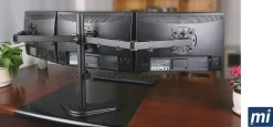 Mount-It! Triple Monitor Desk Stand, Black, MI-2789