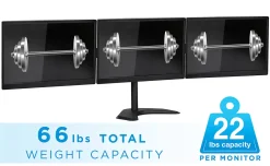 Mount-It! Triple Monitor Desk Stand, Black, MI-2789