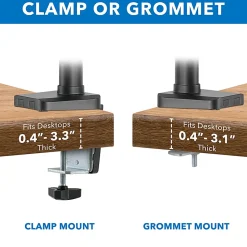 Mount-It! 27” Triple Monitor Mount With Gas Spring Arms, Black