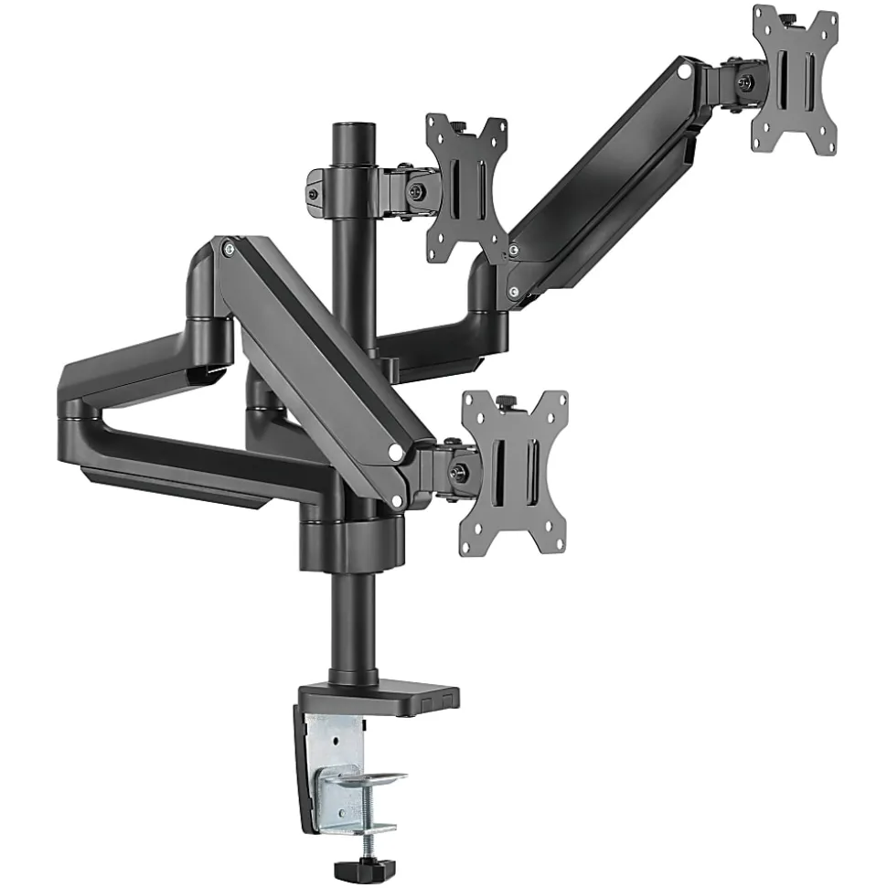Mount-It! 27” Triple Monitor Mount With Gas Spring Arms, Black
