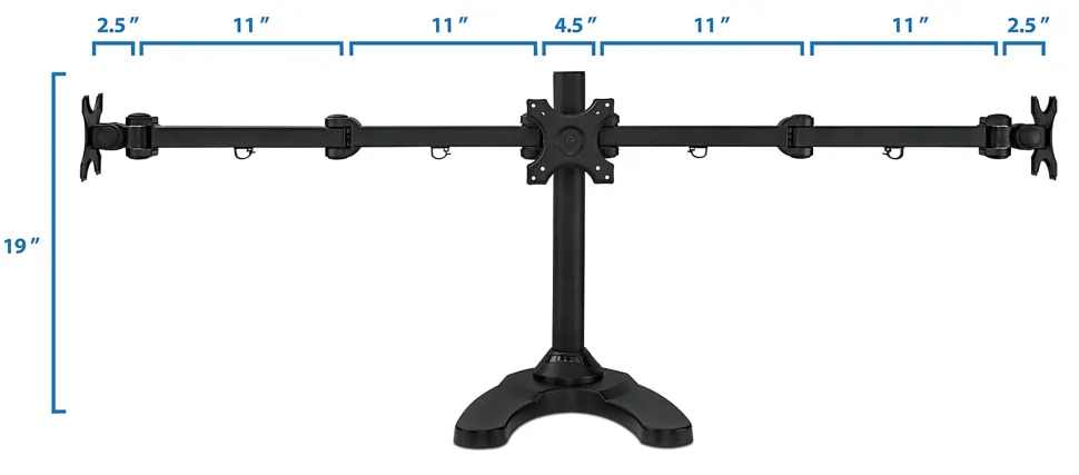 Mount-It! Triple Monitor Stand For 13"-24" Inch Computer Screens, MI-789