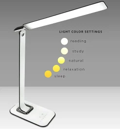 Mount-It! Turcom Relaxalight LED Desk Lamp, 28-1/2”H, White