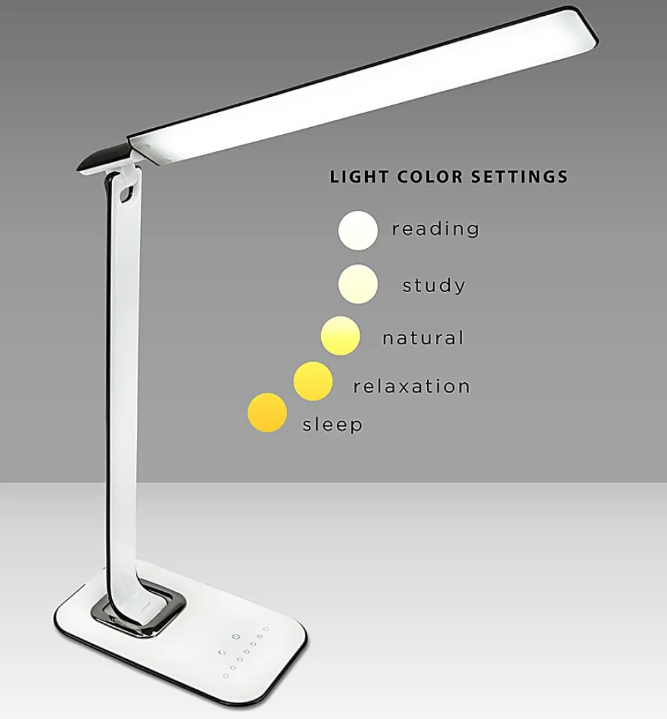 Mount-It! Turcom Relaxalight LED Desk Lamp, 28-1/2”H, White