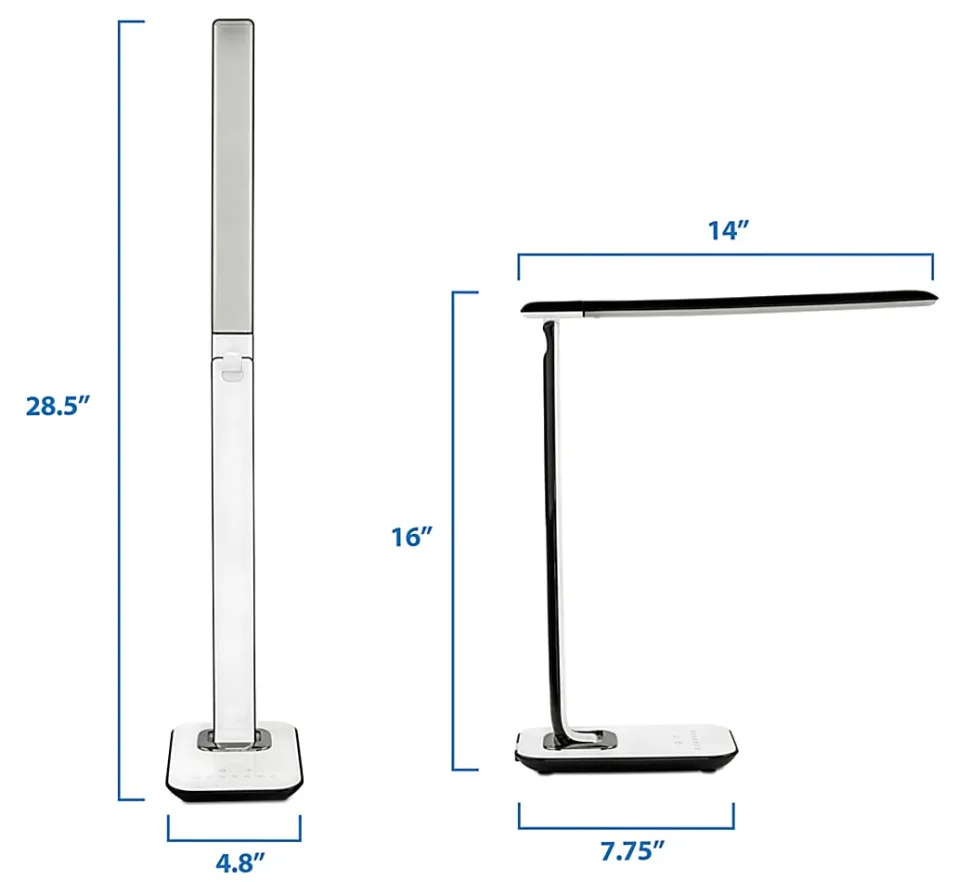 Mount-It! Turcom Relaxalight LED Desk Lamp, 28-1/2”H, White