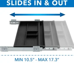 Mount-It! Under Desk Pencil Drawer, 2"H x 21-1/4"W x 5-5/8"D, Black