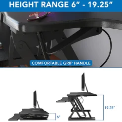 Mount-It! 49"W Height-Adjustable Standing Desk Converter, Black