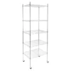 Mount-It! Wire Shelving With Wheels, 5-Tiers, 74-1/4"H x 24"W x 18"D, Silver