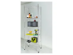 Mount-It! Wire Shelving With Wheels, 5-Tiers, 74-1/4