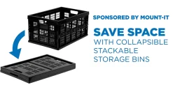 Mount-It! Work-It! Collapsible Milk Crates, Extra Large Size, Set Of 3