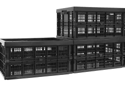 Mount-It! Work-It! Collapsible Milk Crates, Extra Large Size, Set Of 3