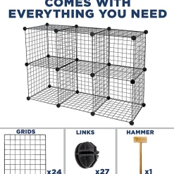 Mount-It! Work-It 6-Cube Wire Modular Storage Organizer, 14