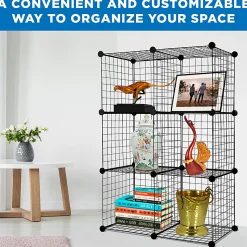 Mount-It! Work-It 6-Cube Wire Modular Storage Organizer, 14