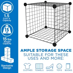 Mount-It! Work-It 6-Cube Wire Modular Storage Organizer, 14