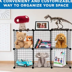 Mount-It! Work-It 6-Cube Wire Modular Storage Organizer, 14