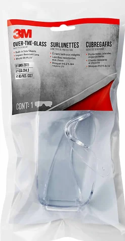 3M Over-the-Glass Eyewear Anti-Scratch, 1 Pack of Safety Glasses, Clear, Clear Lens